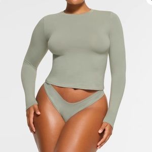SKIMS Cotton Jersey long sleeve top in Mineral - new with tags
